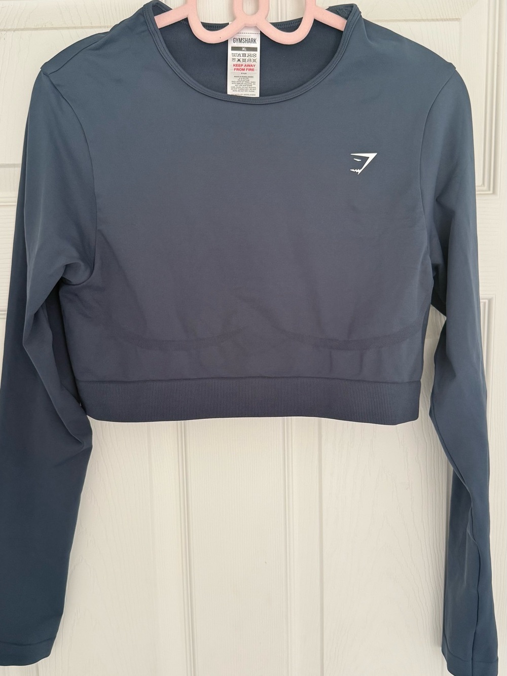 Gymshark Slate Blue Long Sleeve Cropped Top